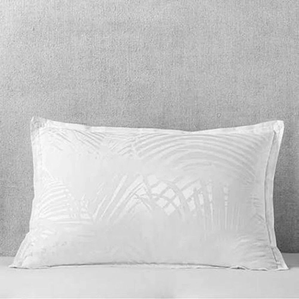 Hudson Park Collection Palmetto Cotton Silk Pillow Sham Standard Crisp White